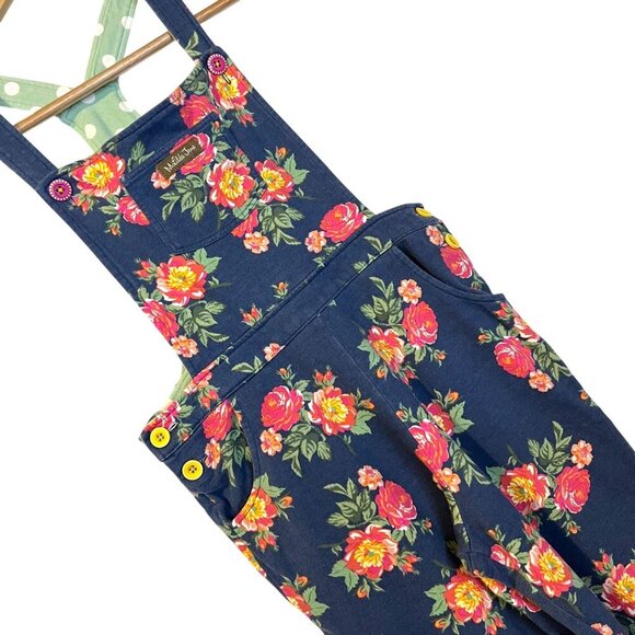 Matilda Jane Girls Navy Floral Overalls 10 Spring Summer Farm Country Outdoor - Picture 5 of 5